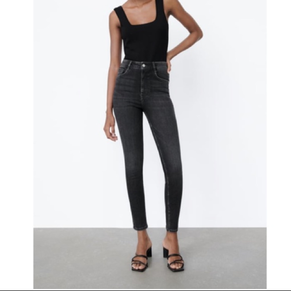 Hi-rise sculpt jeans Zara 30 anthracite gray